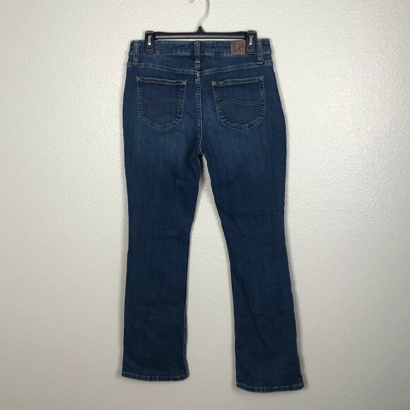 Vintage Lee Women's Bootcut Leg Mid-Rise Blue Jeans Denim Size 10 Short 5-Pocket - Picture 3 of 6